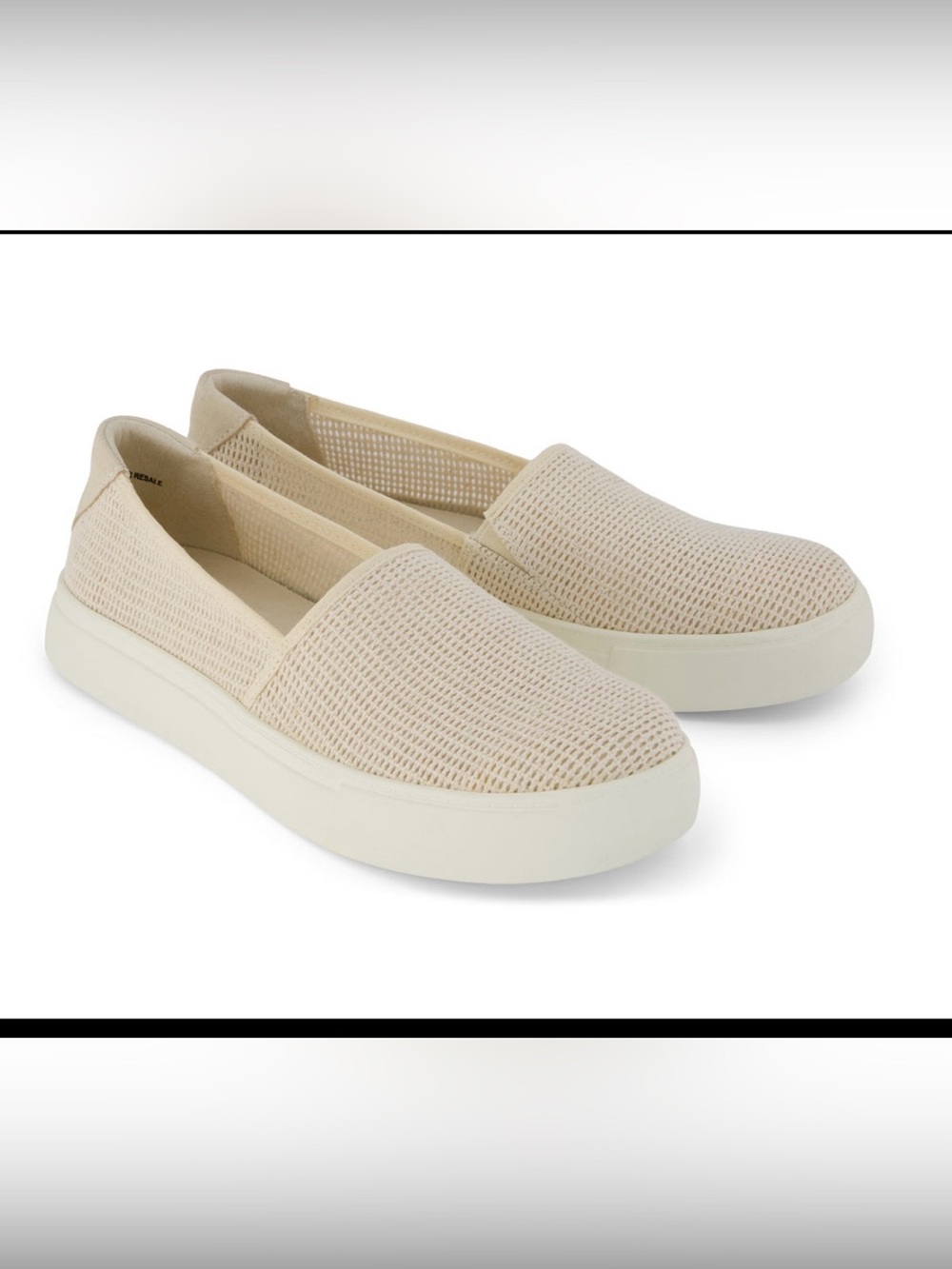 NIB TOMS Kameron Beige Mesh Suede Slip On Platform Sneakers 7.5
